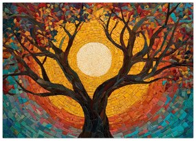 Obraz - Slnko v korune stromu života (70x50 cm)