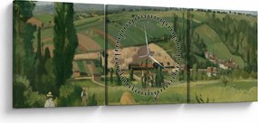 Obraz - Camille Pissarro, Landscape at Les Pâtis, Pontoise, reprodukcia (s hodinami) (90x30 cm)