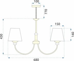 Toolight Toolight, stropná lampa 5xE14 APP1014-5CP, béžová, OSW-05557