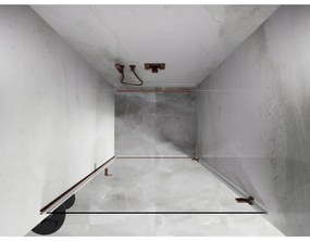 Mexen Lunar-B, výklopné pravé sprchové dvere 65 cm, 8mm číre sklo, ružové zlato profil, 832-065-000-60-00-P