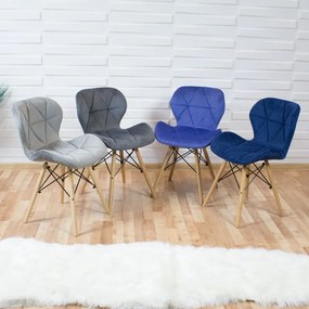 Dekorstudio Zamatová jedálenská stolička Matias svetlo sivá