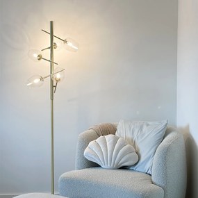 Klasická stojaca lampa zlatá so sklom 5-svetlo - Elien