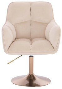LuxuryForm DESIGN Kreslo AMALFI VELUR na zlatom tanieri - krémové