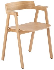Jedálenská stolička s podrúčkami z dubového dreva v prírodnej farbe Flip – Gazzda