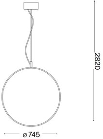 Ideal Lux - LED Luster na lanku CIRCUS LED/36W/230V pr. 74,5 cm CRI 90 čierna