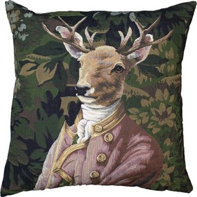 Gobelínový vankúš s jeleňom v ružovom obleku - 45 * 15 * 45cm