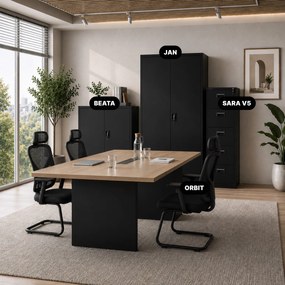 Kovová kartotéková skriňa čierna: SARA V5, 460 x 1625,5 x 600 mm
