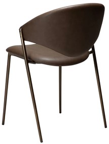 Tmavohnedá jedálenská stolička z imitácie kože Zone – DAN-FORM Denmark