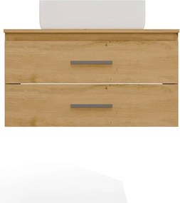 Závěsná skříňka s deskou a umyvadlem Nel 2S 80 cm dub Artisan