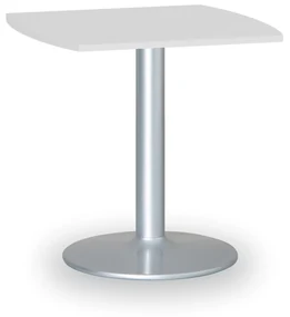 Konferenčný stolík ZEUS II, 660x660 mm, sivá podnož, doska biela