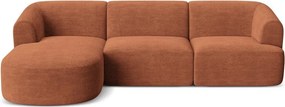 Menčestrová rohová pohovka v terakotovej farbe (ľavý roh/s leňoškou) Campi – Cosmopolitan Design