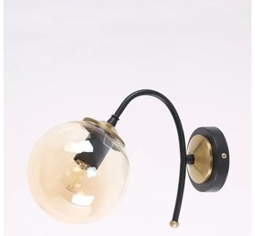 Okrovožlto-čierne nástenné svietidlo ø 15 cm Yoyo – Squid Lighting