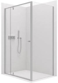 Cerano Santini, sprchovací kút s krídlovými dverami 100(dvere) x 100(stena) x 195 cm, 6mm číre sklo, chrómový profil, CER-CER-426223