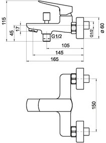 Novaservis - Vaňová batéria NOBLESS EGO lesklý chróm