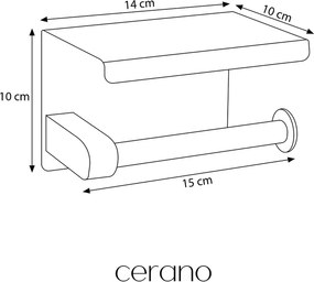 CERANO - Nástenný/Samolepiaci držiak toaletného papiera Balto - čierna matná, CER-479509