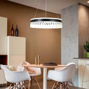 LED Stmievateľný luster na lanku LED/90W/230V 3000-6500K čierna + diaľkové ovládanie