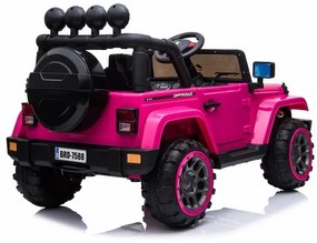 LEAN CARS  Elektrické autíčko - Jeep BRD-7588 4x4 - ružové - 4x45W - 1x12V10Ah - 2024