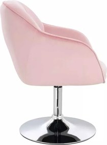 LuxuryForm DESIGN Stolička AVOLA VELUR na striebornom tanieri - svetlo ružová