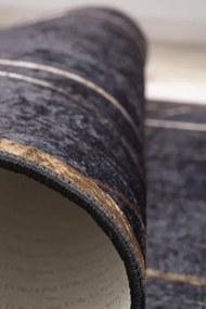 Protišmykový koberec MILANO 90010-04 čierny / zlatý