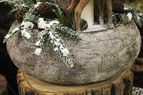 Hnedo krémový patinovaný keramický kvetináč 30cm