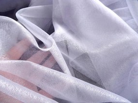 Dekorstudio Biela záclona ENZO s olovkom - vlastný rozmer Uchytenie závesu: Dekoračné krúžky hnedé, Šírka záclony: 450cm