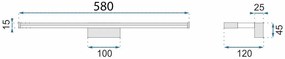 Toolight Rea - Toolight, LED kupeľňové svietidlo nad zrkadlo 12W 53cm APP369-1W, chróm, OSW-08435