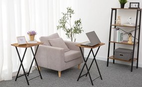 Skladací odkladací stolík Vasagle Fiona 48 cm hnedý/čierny