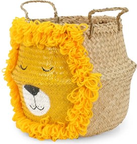 Detský kôš na hračky z morskej trávy v žlto-prírodnej farbe ø 30x28 cm Lion – Compactor