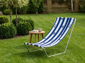 Skladacie plážové ležadlo SAND MARINE, bielo-modré