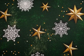 Dekorstudio Vianočný behúň na stôl zelený s hviezdami Rozmer behúňa (šírka x dĺžka): 40x110cm