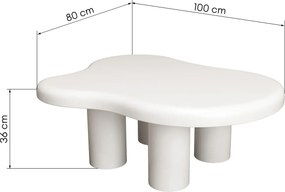 Konferenčný stolík Vercelli, 100 cm biely