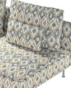 Poťah na trojpohovku Söderhamn, 3-os., nerozkladá  farba produktu modrá látka zapletaná, vzorované