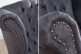 Luxusné kreslo Chesterfield sivé
