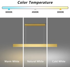 Brilagi - LED Stmiev. luster na lanku SLIMLINE LED/40W/230V 3000-6000K zlatá + DO