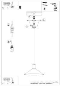 Sollux SL.1319 - Luster na lanku JAGA 1xE27/15W/230V pr. 30 cm biela