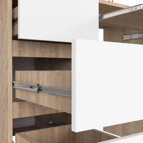 Písací stôl A-6 90 cm dub sonoma/biely ľavý