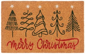 Rohožka Vianočné stromčeky 106196 - na von aj na doma, 40x70, hnedá, chodba / predsieň, Hanse Home