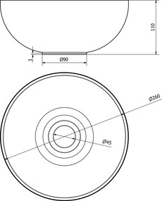 Sapho Sapho, MINOR betónové umývadlo na dosku, priemer 26cm, ružová matná, MR26021