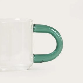 Hrnček FLUFF priesvitný / zelený 772238 360 ml