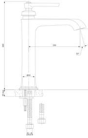 OMNIRES AM5212CR - Umývadlová batéria ARMANCE 26 cm lesklý chróm