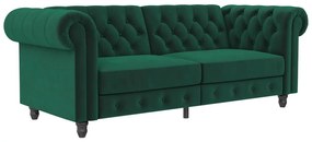 Tmavozelená zamatová rozkladacia pohovka 236 cm Felix – Støraa