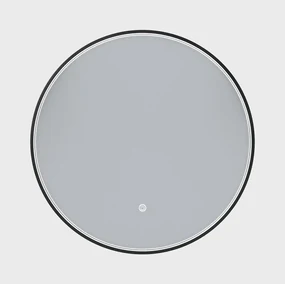 Erga Charlotte, okrúhle LED zrkadlo 60cm, čierny kovový rám, 1380 lm, 6500K, predné bočné osvetlenie, ERG-V01-204-6060-BK