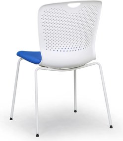 Plastová konferenčná stolička OPEN, biela/modrá
