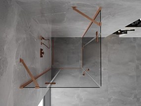 Mexen Mist-H Duo, 2-krídlový výklopný sprchový kút 120 x 120 cm, číre sklo, medený matný profil, 8A5-120L-120P-65-00
