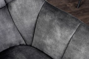 Stolička Papillon velvet svetlo šedá otočná