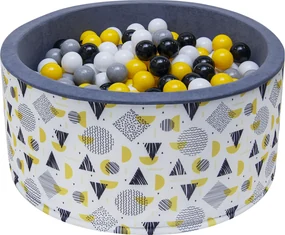 Welox Suchý bazén s loptičkami 90 x 40 cm  fun - vzorový, sivý