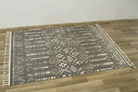 Koberec Karof 2619A tmavo sivý / bielý