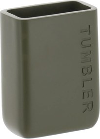 Sada kúpeľňových doplnkov Salva, olivová/s drevenými prvkami