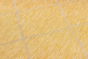 Koberec šnúrkový SIZAL PATIO ploské tkanie 3075 romby žltý / béžový