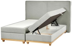 Kontinentálna posteľ s úložným priestorom 160 x 200 cm svetlosivá DYNASTY Beliani